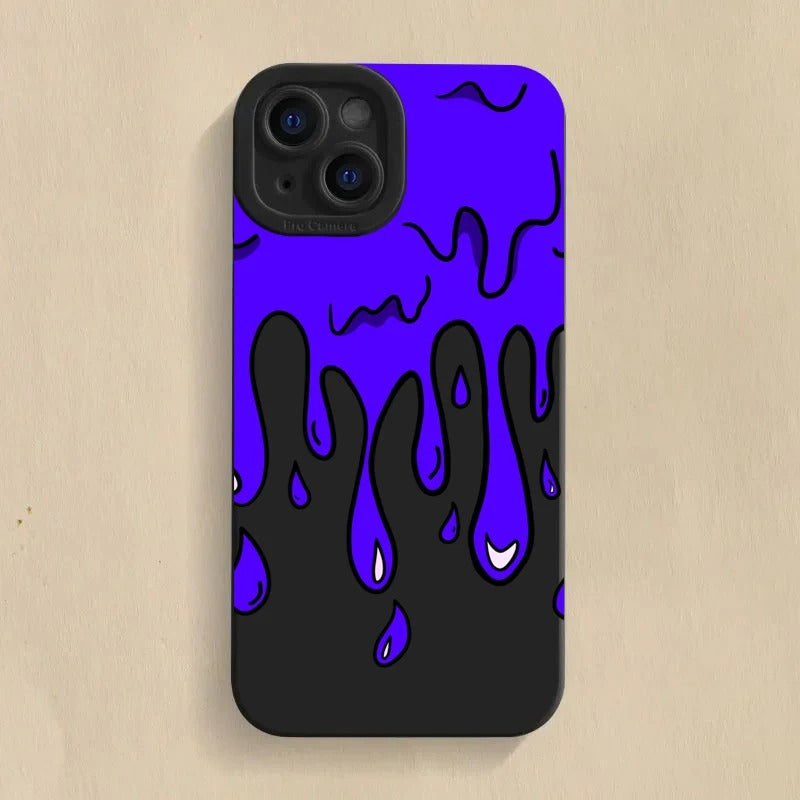iPhone Case 3D Paint Purple & Green