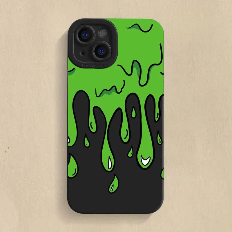 iPhone Case 3D Paint Purple & Green
